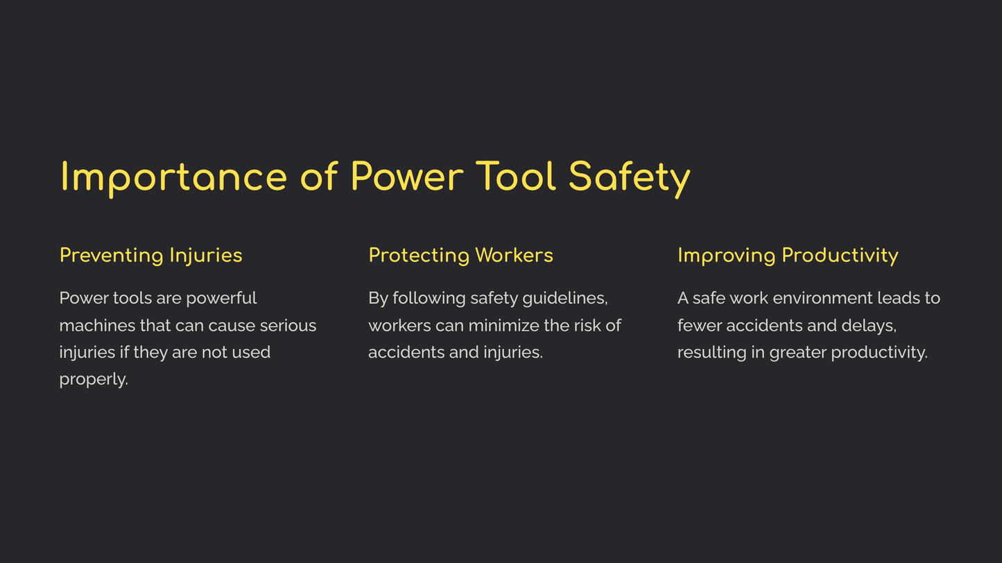Safe Use of Power Tools in Construction (Power Point Download)