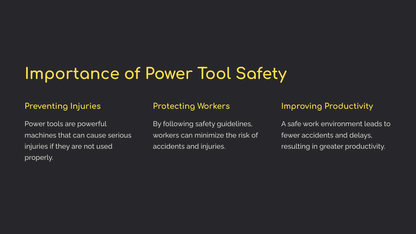 Safe Use of Power Tools in Construction (Power Point Download)