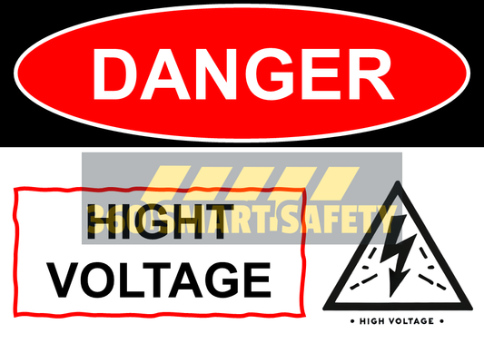 Danger High Voltage construction sign (PDF Download)